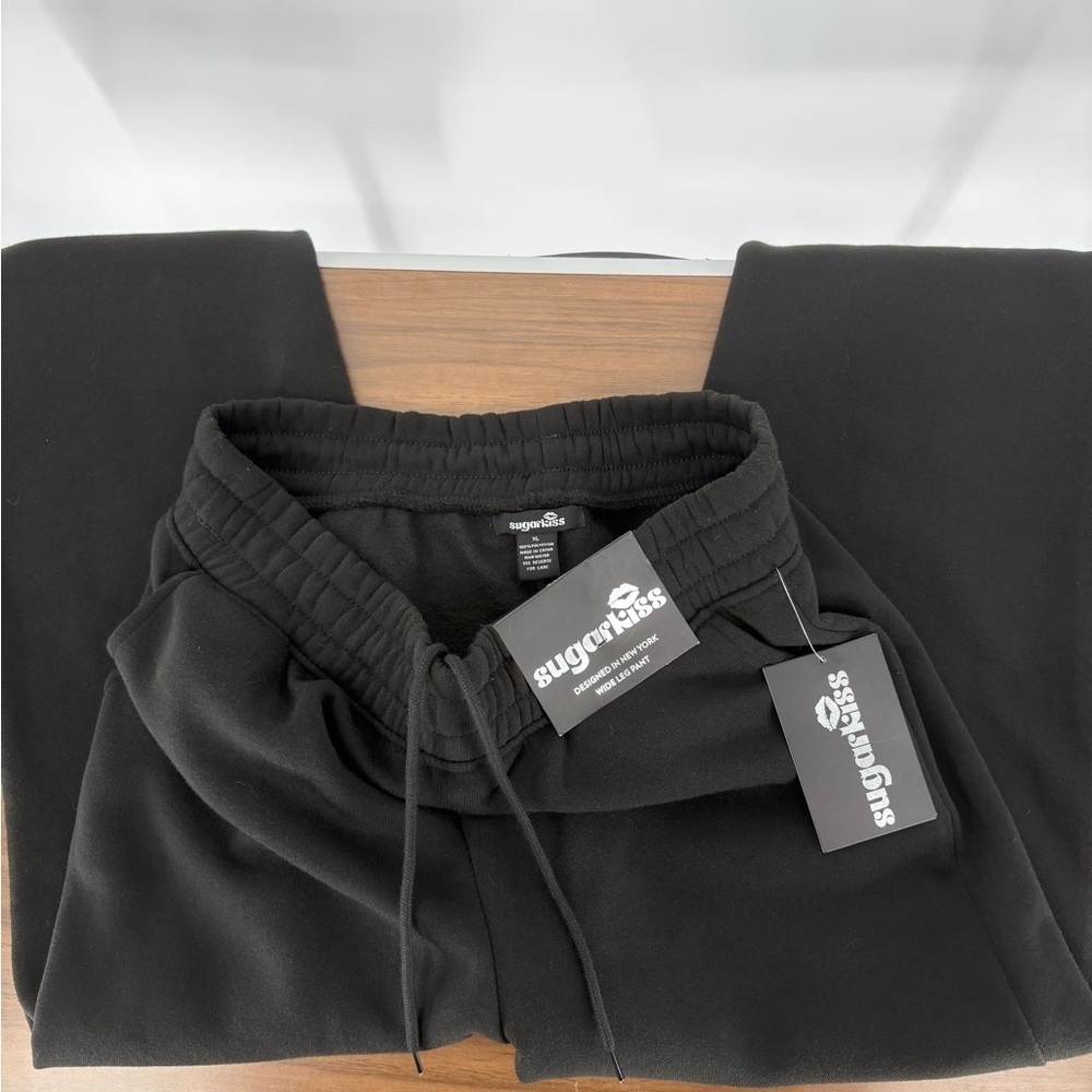 Sugarkiss Women’s Wideleg Black Pants - Picture 4 of 5